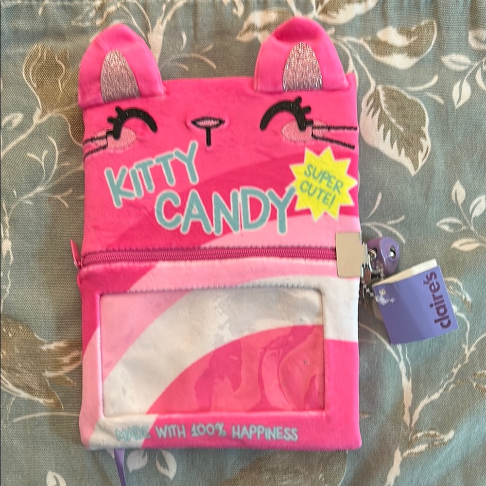 Claire's Pink Kitty Candy Pouch Diary